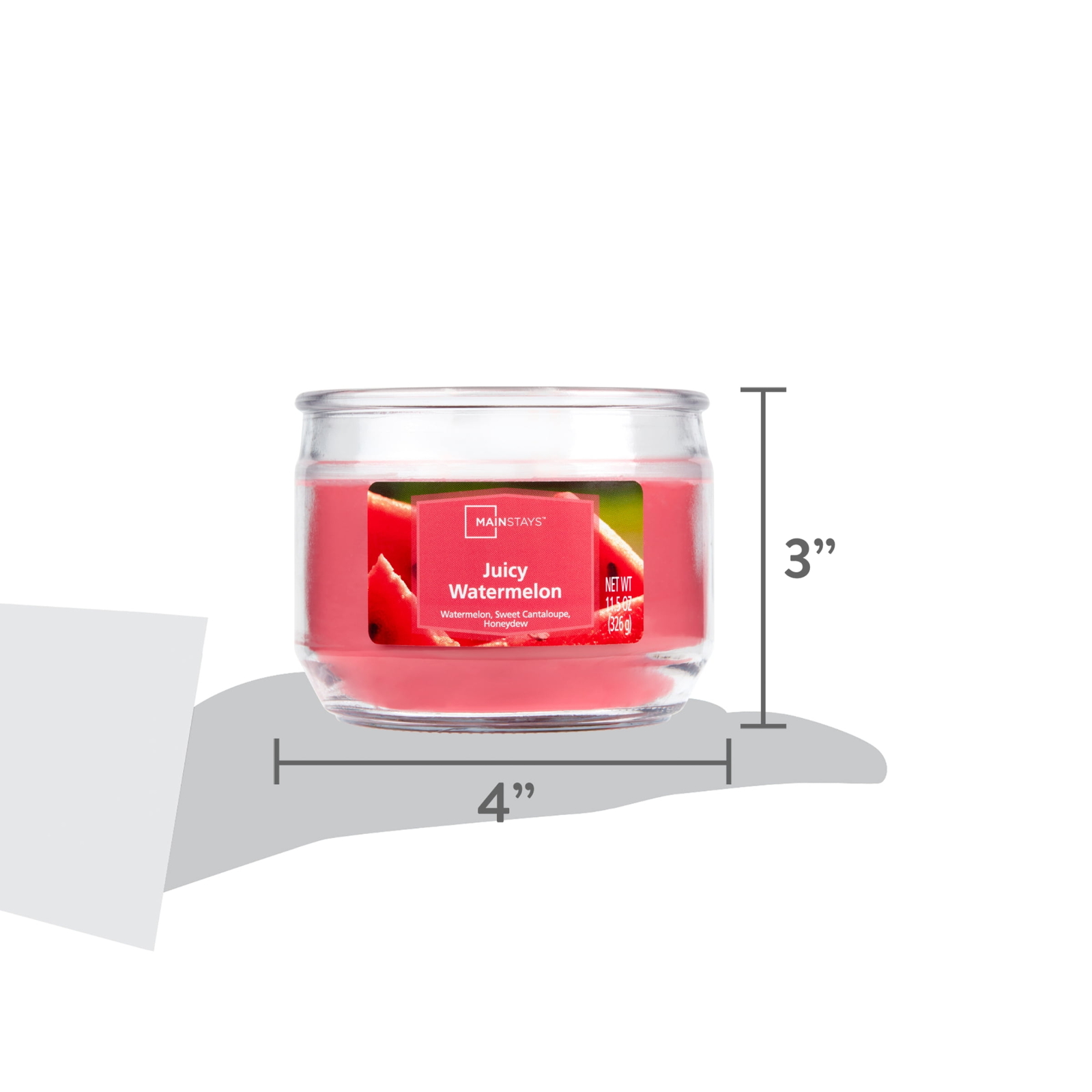 (3 pack) Juicy Watermelon Scented 3-Wick Glass Jar Candle, 11.5 oz