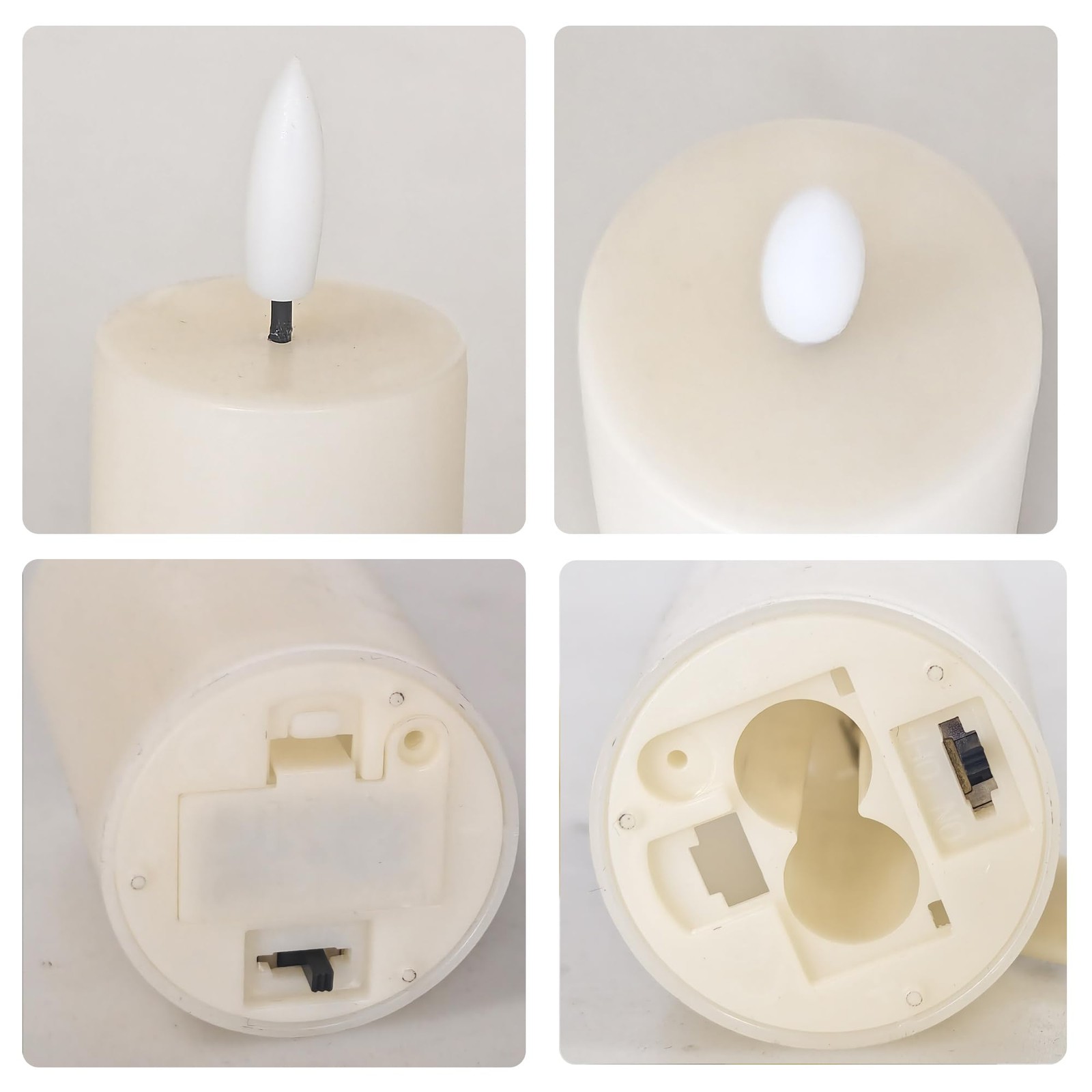 6 Pack LED Black Wick Flat-topFlameless Votives with Built-in Timer
