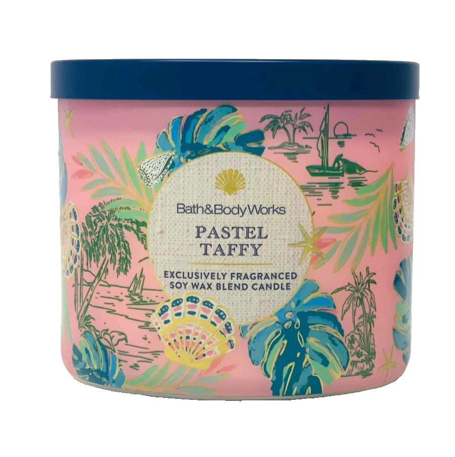 3 BATH & BODY WORKS PASTEL TAFFY 3-WICK FRAGRANCED SOY WAX BLEND CANDLE 411g NEW