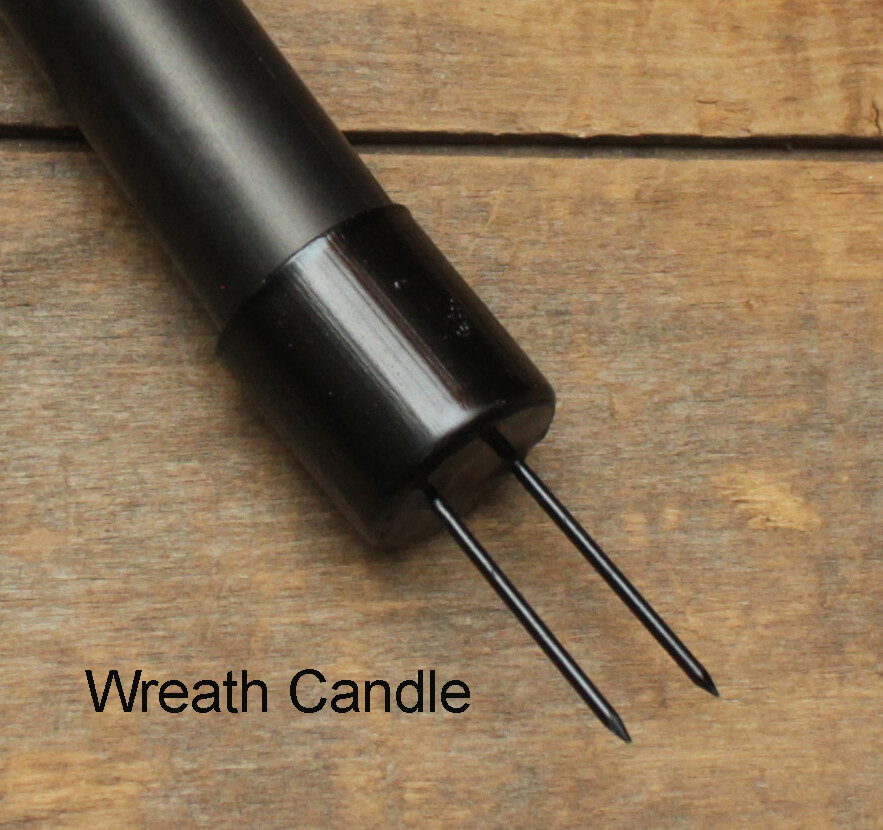 Non Timer LED 6″ Black WREATH CANDLE w/Silicone Dipped Bulb – Poke into Wreath