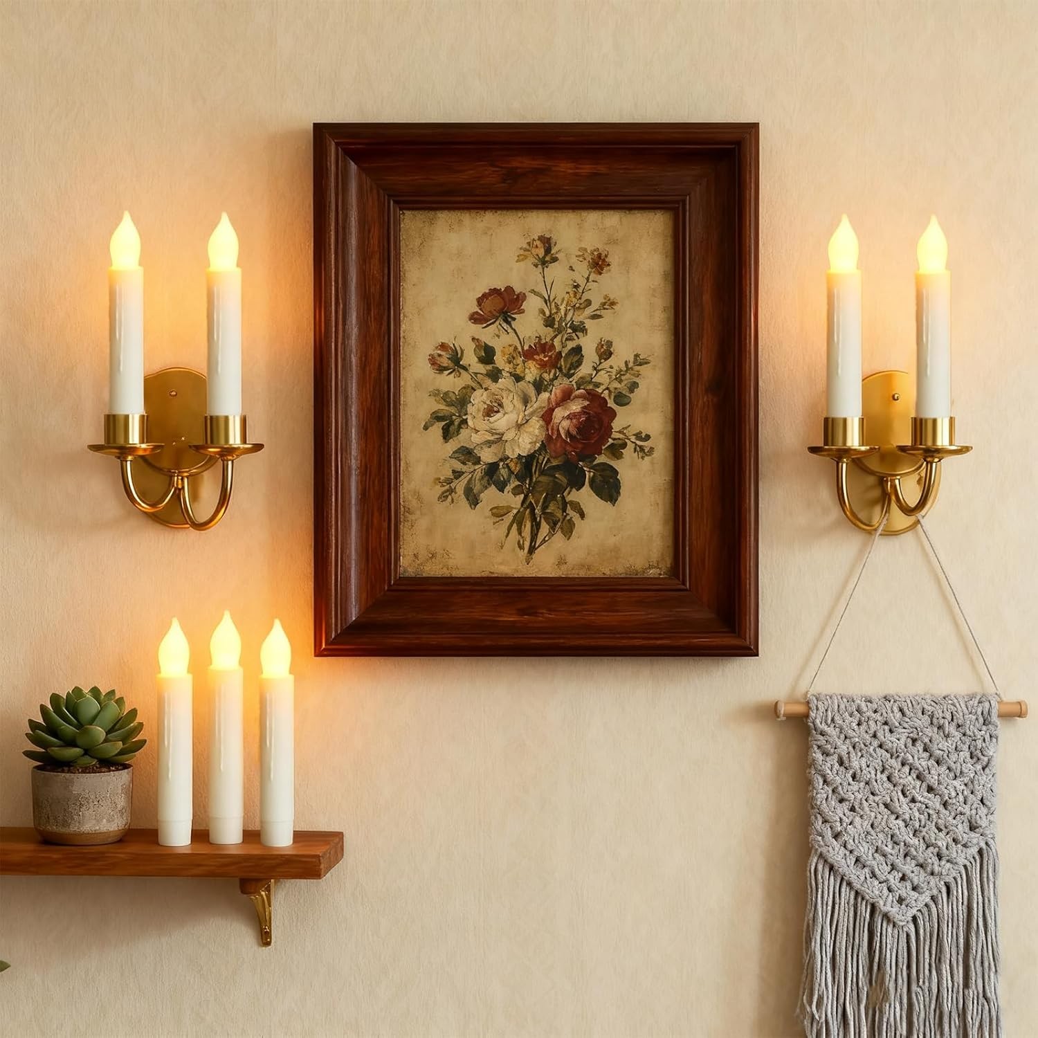 Lezonic Flameless Battery Operated Candlesticks 0.8″ x 6″, 12 Pack(Touch)
