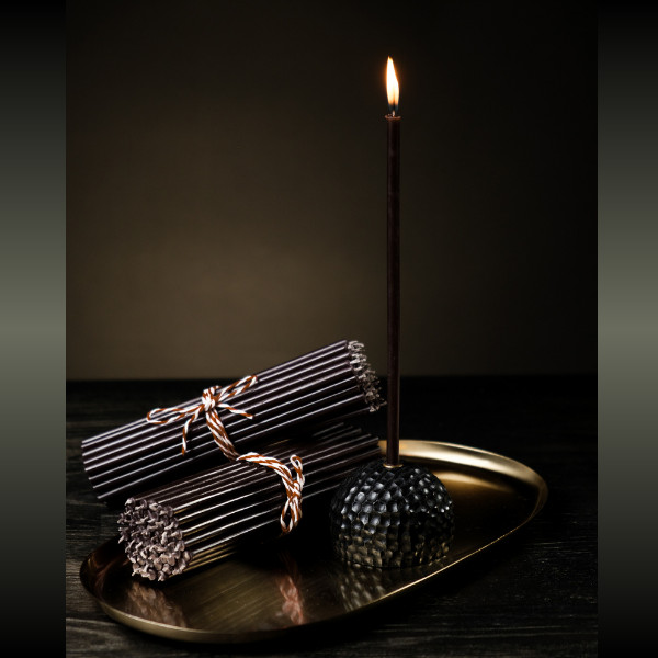 700 Pack Black Beeswax Taper Candles 6.3″ Thin Taper 0.2″ Church Orthodox