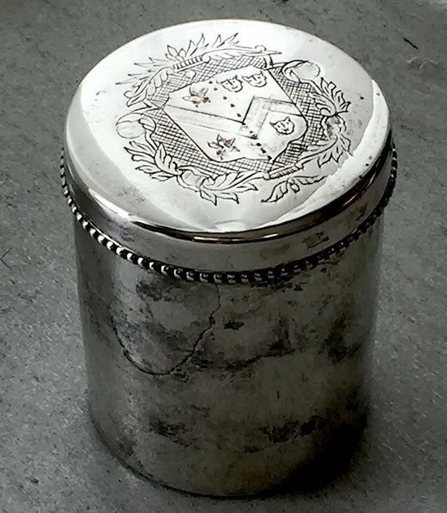 1890s Swedish Art Deco Nouveau Brass Silver Plated with Candle