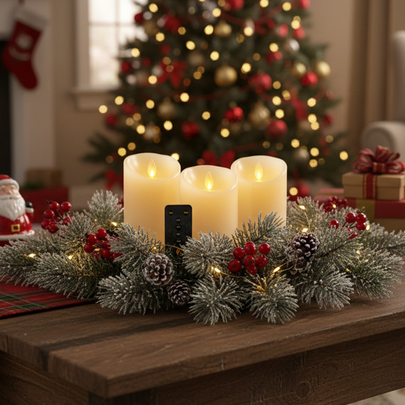 3-Pack: Luminara Flameless 4.5″ Pillar Candles with Remote