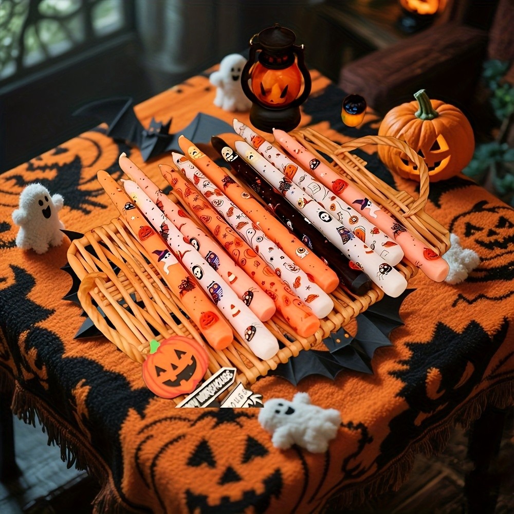 2pcs 10Inch Scented Candles Fall Pumpkin Bat Candlesticks Dinner Table Decor