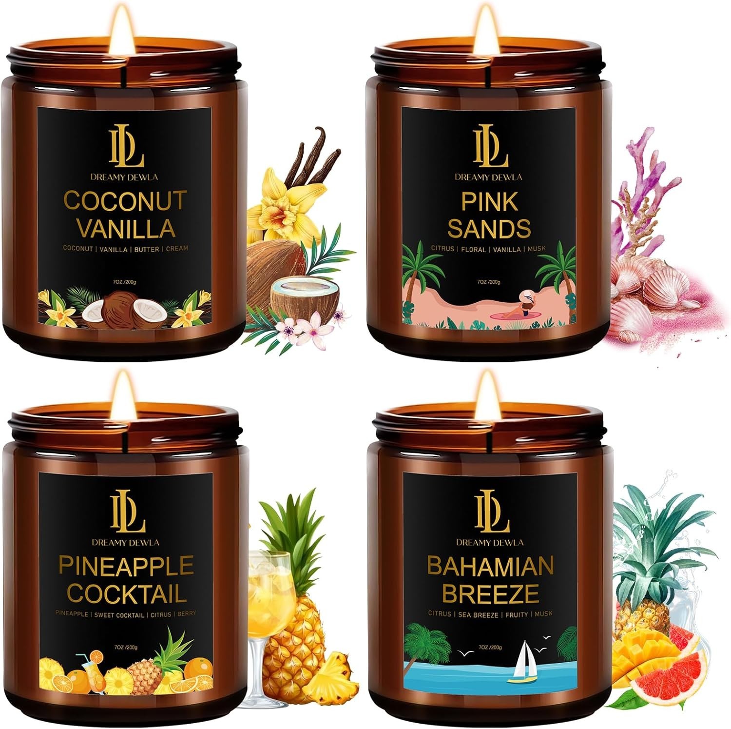 Scented Candles Set, 4 Pack Soy Candles for Home Scented, Candle Gifts for Me…