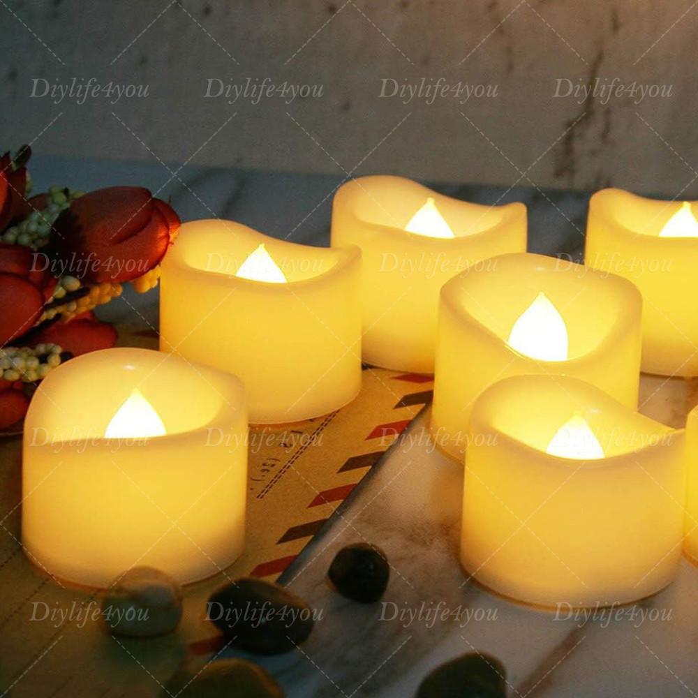 12/24PCS LED Tea Lights Flickering with Remote Candles Votive Battery Operated