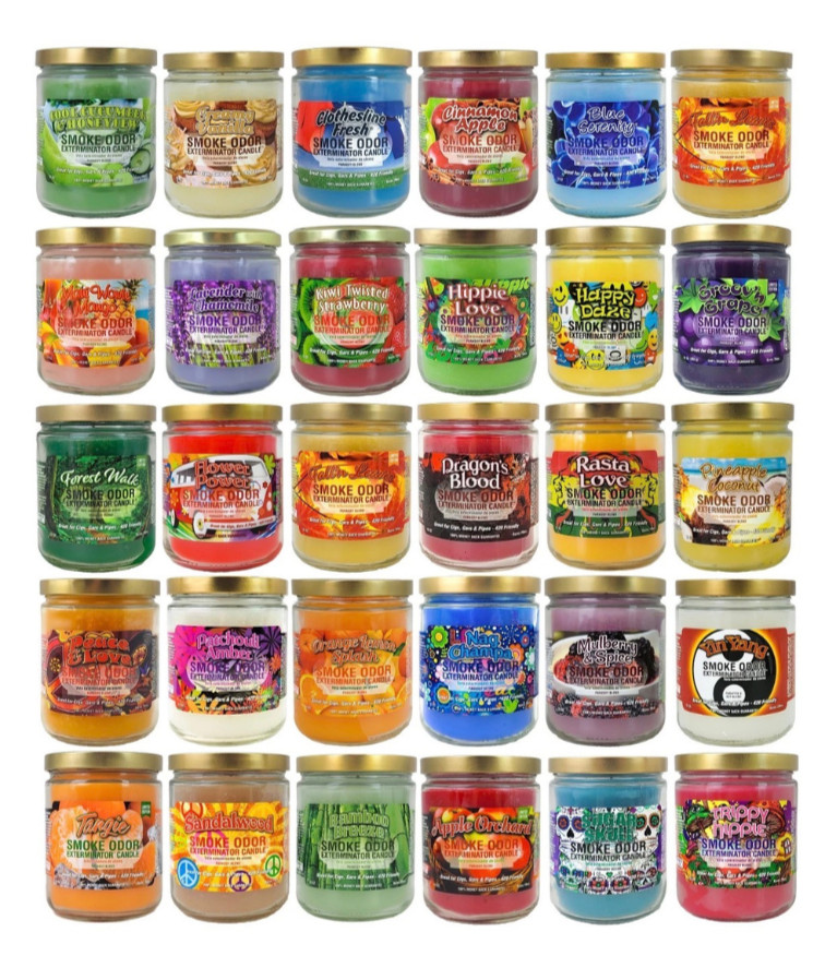 Smoke Odor Exterminator Scented Candle , 13oz glass jar, Different Scents