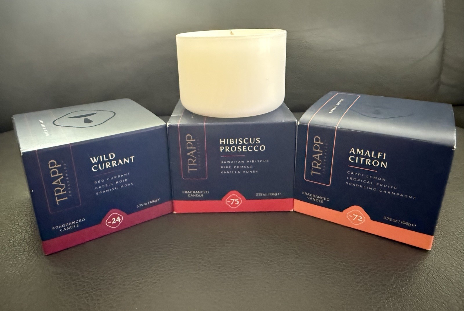 6-TRAPP 3.75 OU Glass Candles In 4 Different Scents,Candles Sold Individually