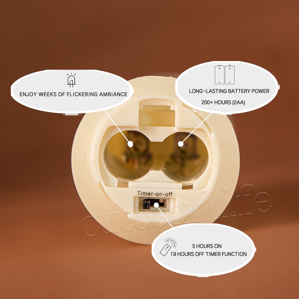 Luminara Flameless Classic Slim Pillar Wax Votive Candles with Realistic Flame