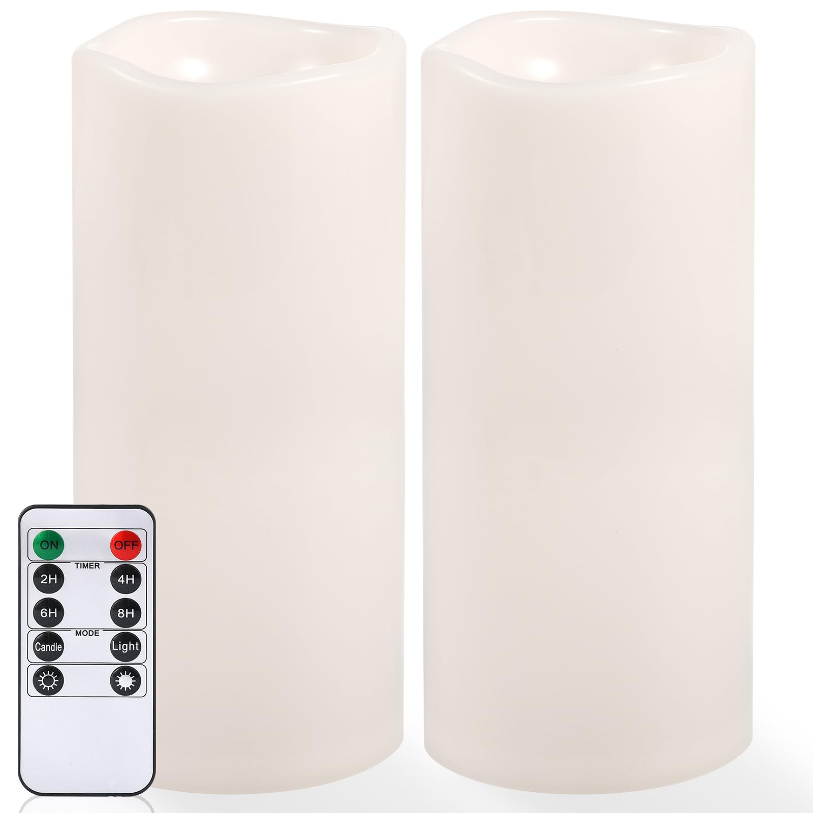 Large Outdoor Flameless Candles 12″ x 5″ – Waterproof Pillar Flickering Candl…