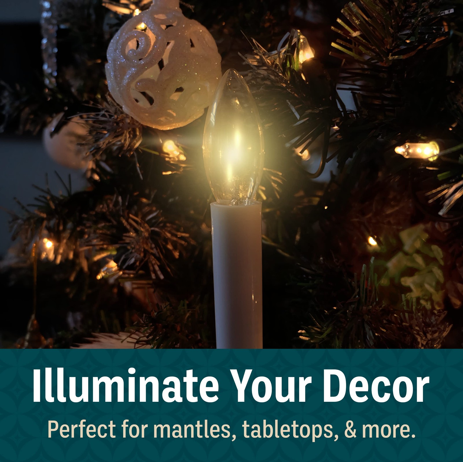 1 Pack Christmas Window Candles Sensor Electric Corded 9 Inch 2 Bulbs 5W 120V