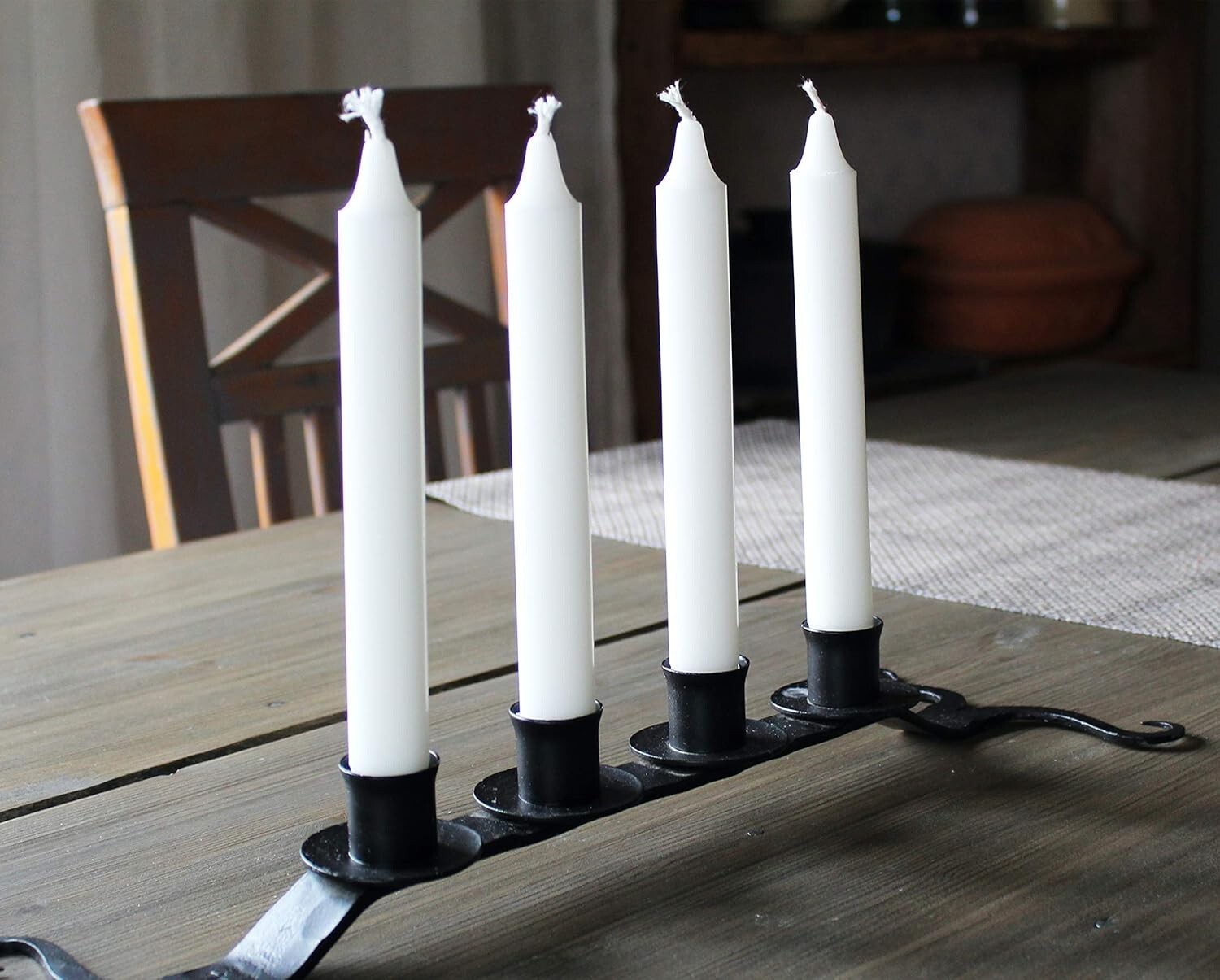 Emergency Candles 24 Pack White Short Taper Candles Unscented Home Emergency Kit