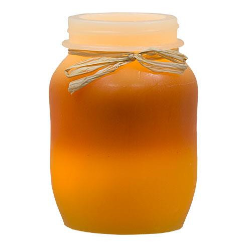NEW CANDY CORN CANDLE KEEPING JAR Timer 5.25″ CREAM ORANGE RUST FALL Halloween
