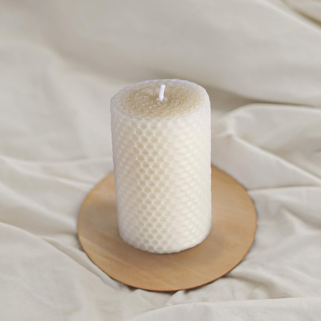 Classic Handmade Beeswax Pillar Candles – Unscented Elegance in 3 Count