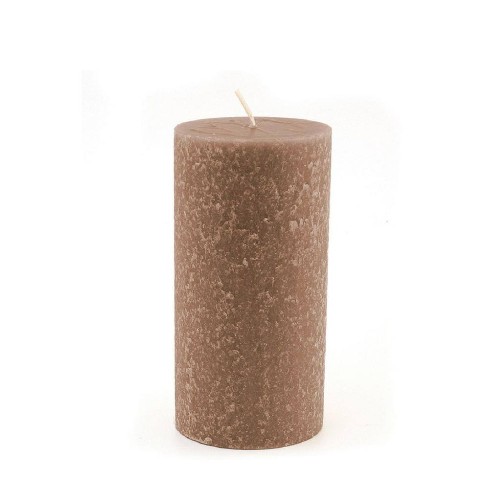 3 In. X 6 In. Timberline Portobello Brown Unscented Pillar Candle