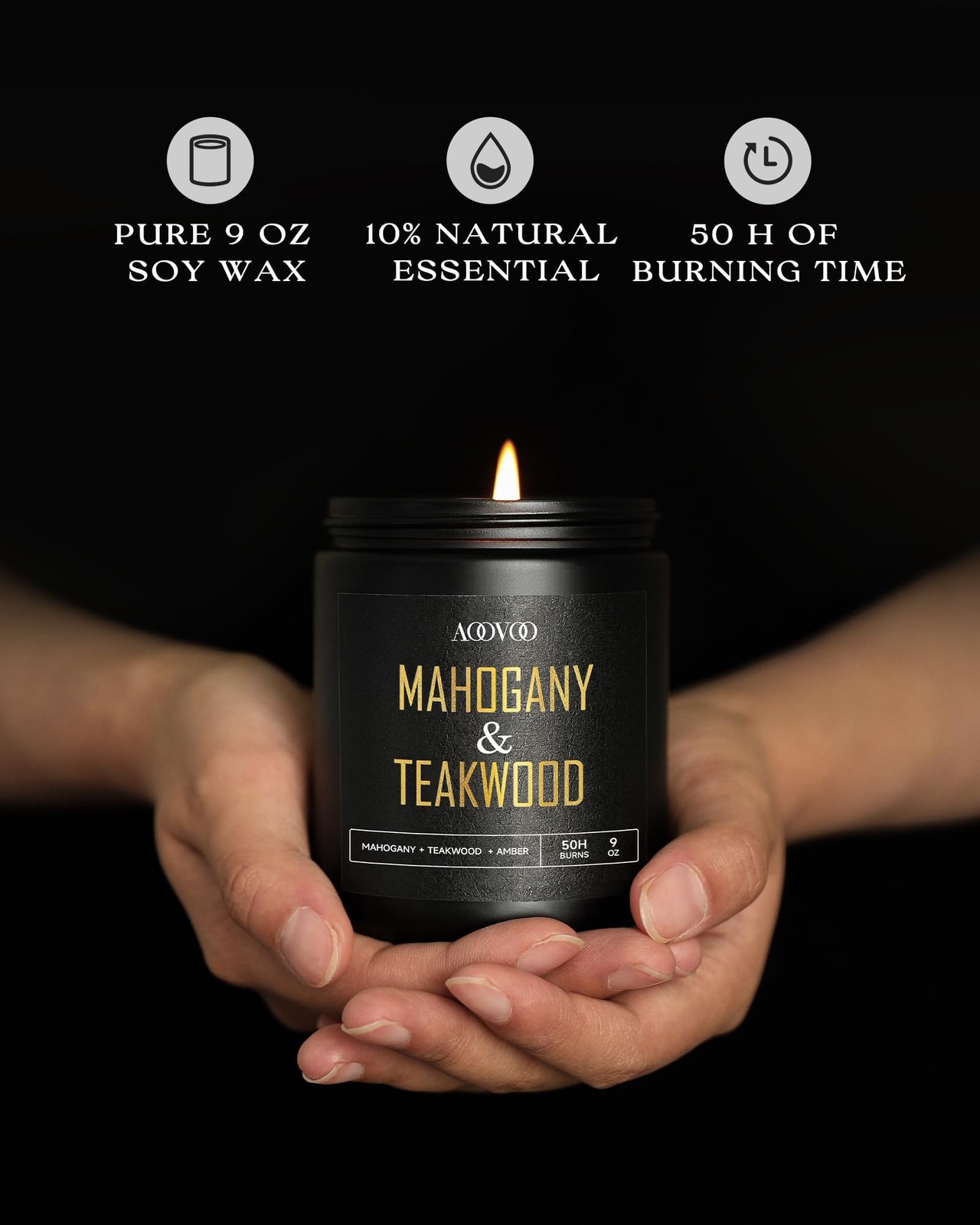 AOOVOO Scented Candles for Men – 4 Pack Candles for Home Scented, 36oz Soy Wa…