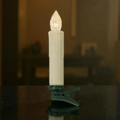 Battery Operated Cordless LED Candles Clip Christmas Candles with Remote 10 Pcs