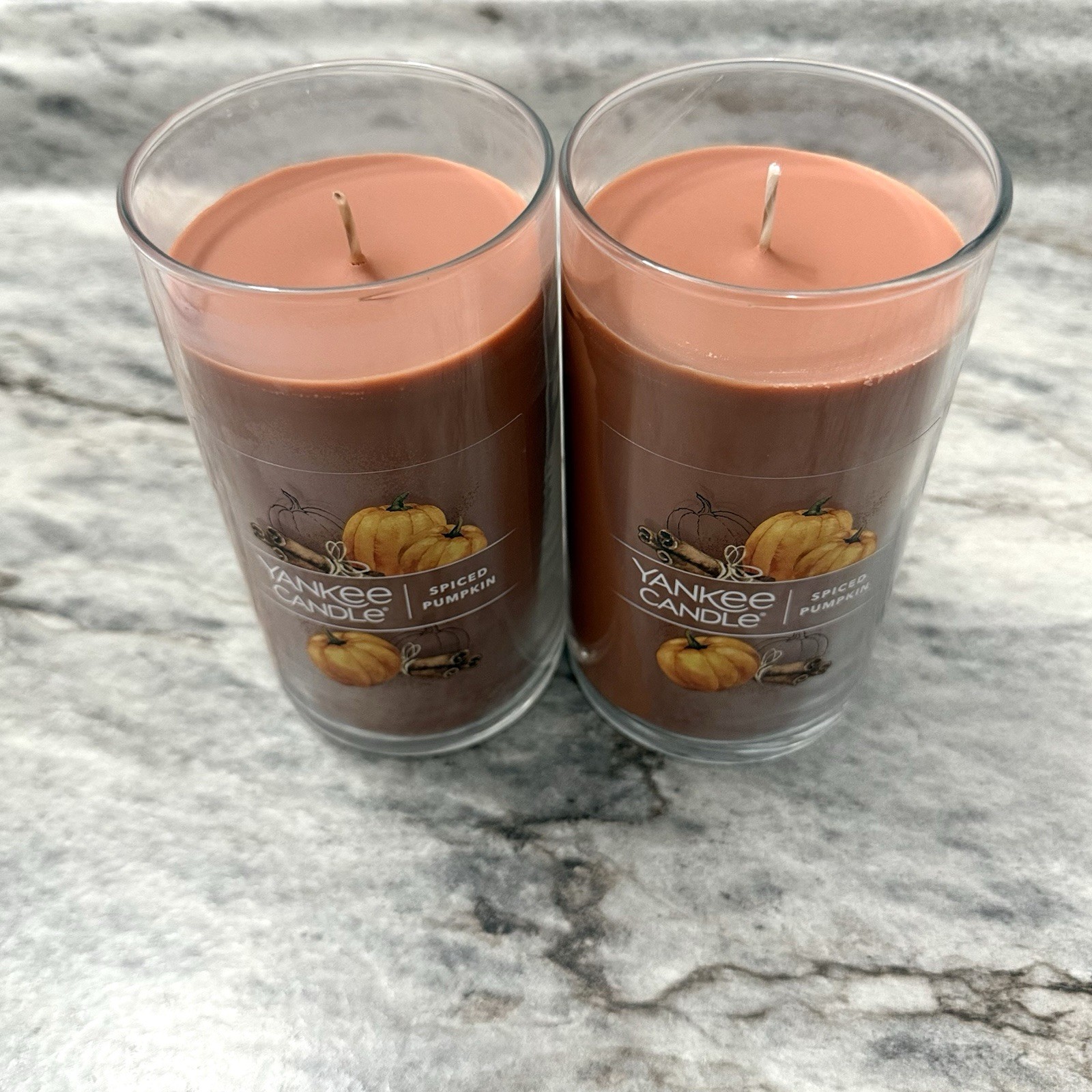 LOT OF 2-NEW-Yankee Candle SPICED PUMPKIN Large 14.25oz! Fall scents!