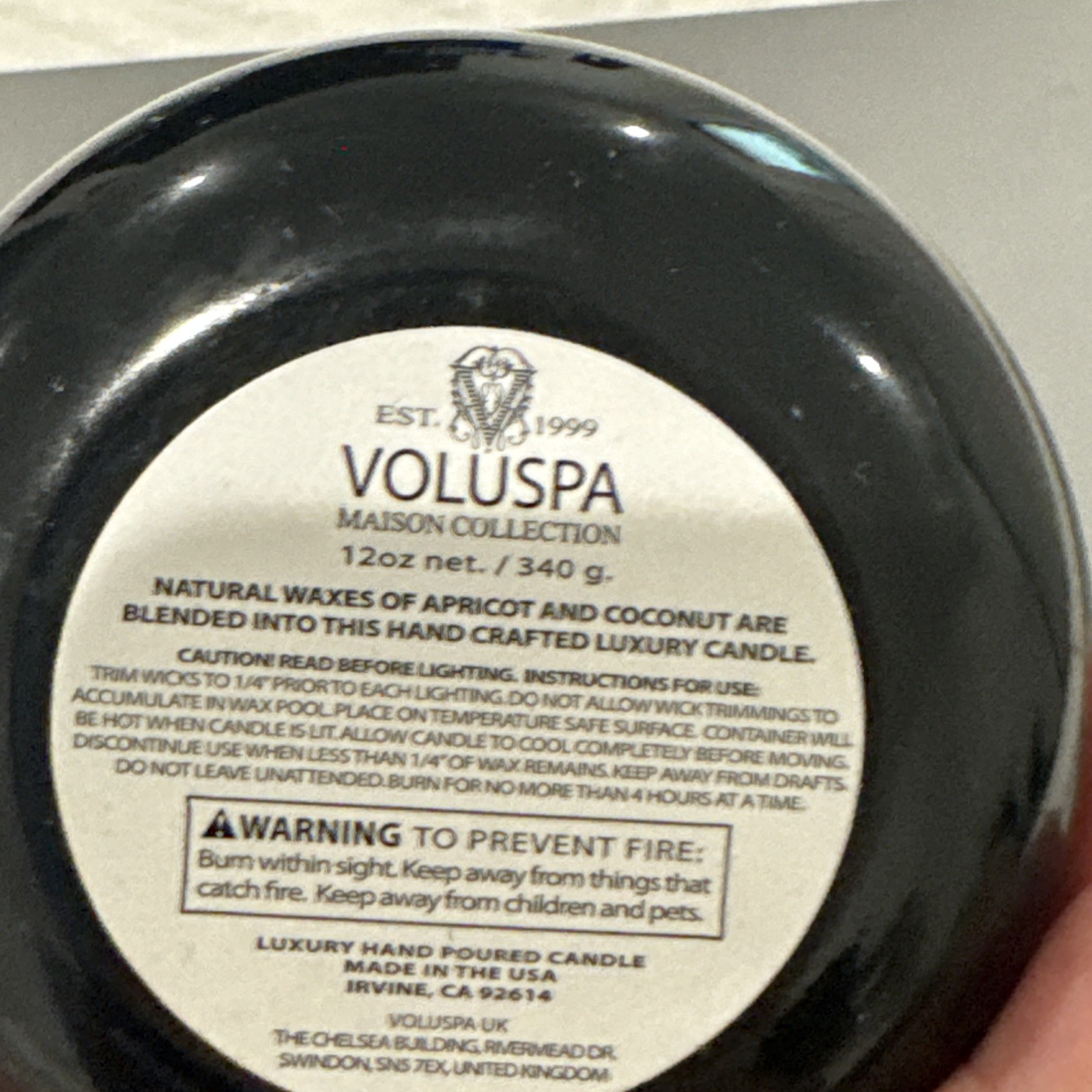 New Voluspa Maison Noir Collection Ambre 12oz