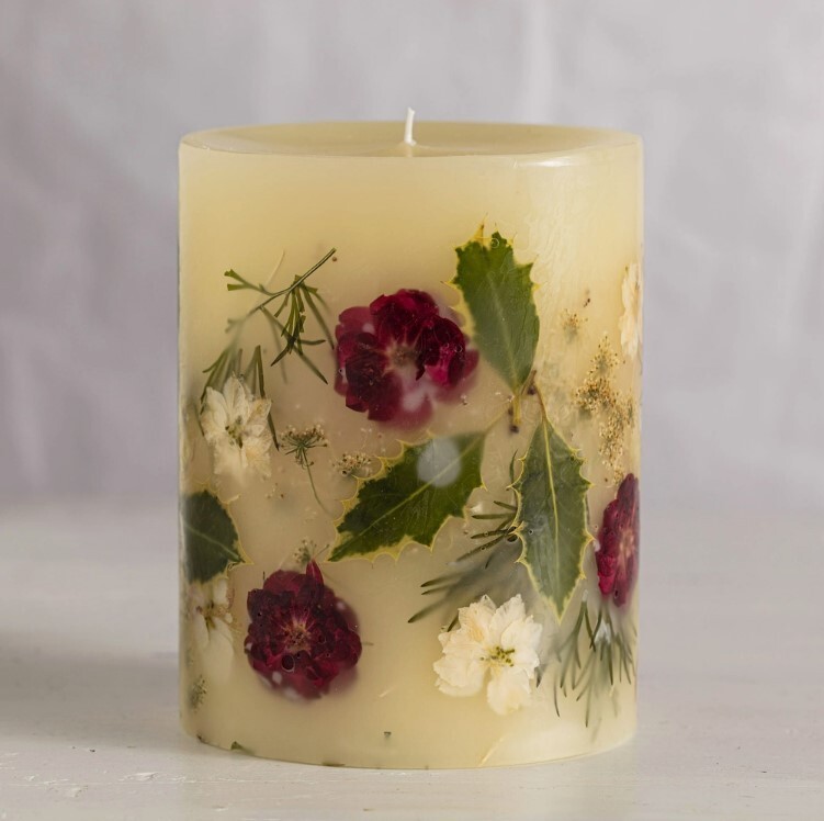 ROSY RINGS, CITRUS GARLAND LUXURY BOTANICAL CANDLE, 5.5″ TALL, 120 HRS, NEW
