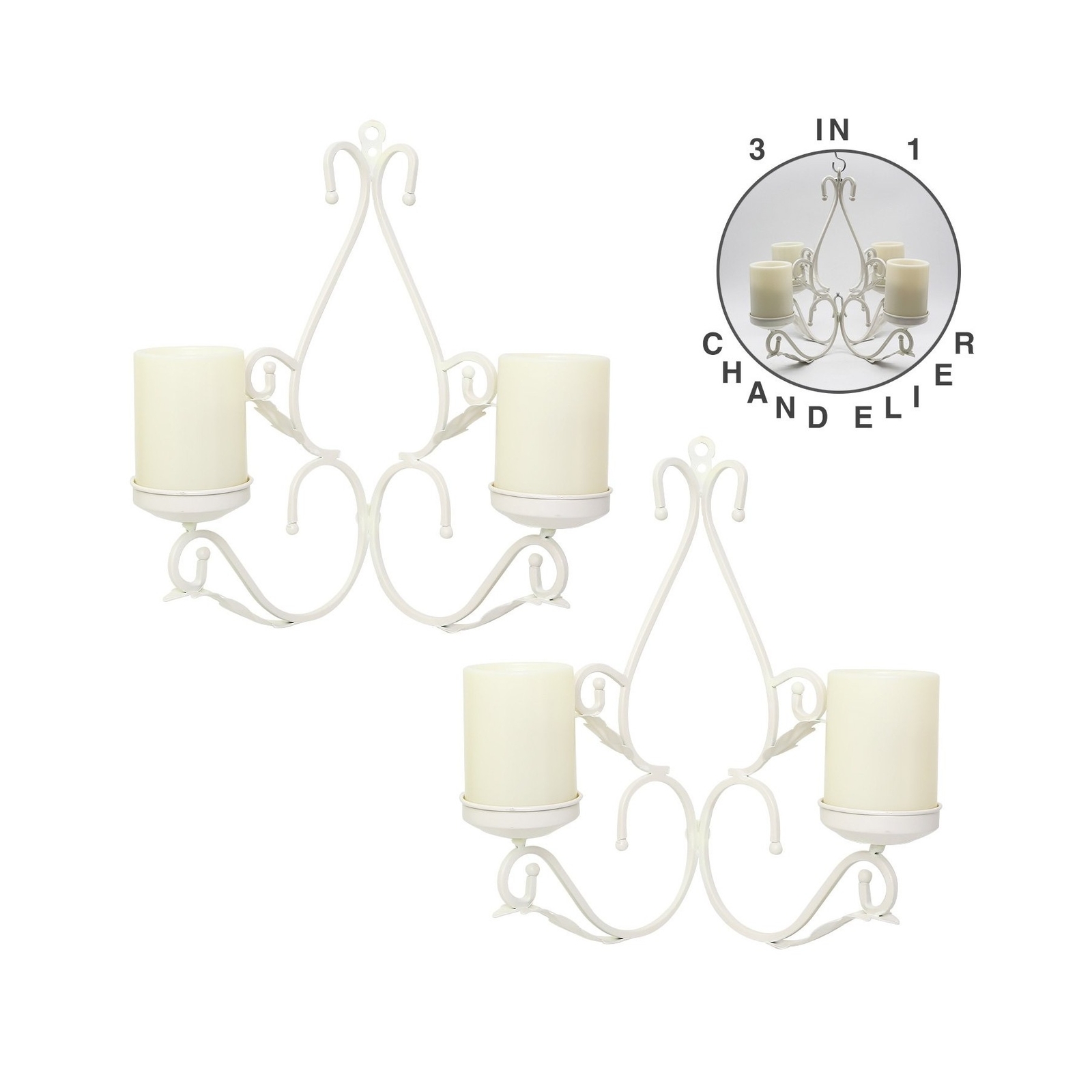 GiveU 3 in 1 Lighting Chandelier, Metal Wall Sconce Hung Table Centerpiece fo…