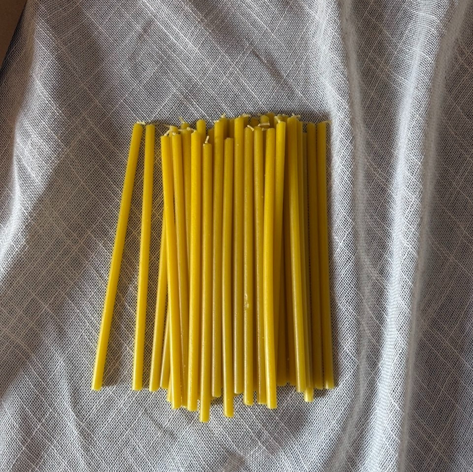 50 Thin Yellow Taper Candles 6.7″ Orthodox Church Prayer Paraffin Candles