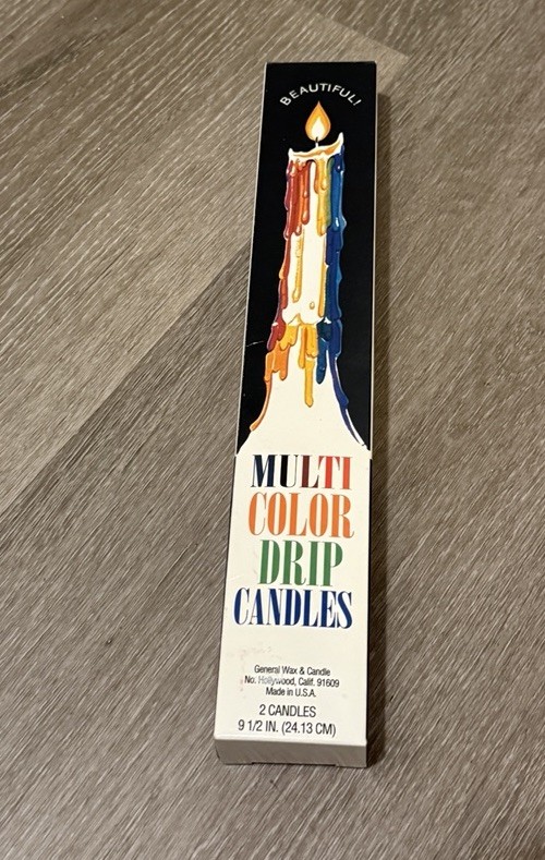 Color Drip Candles Vintage New Multi Color Rainbow