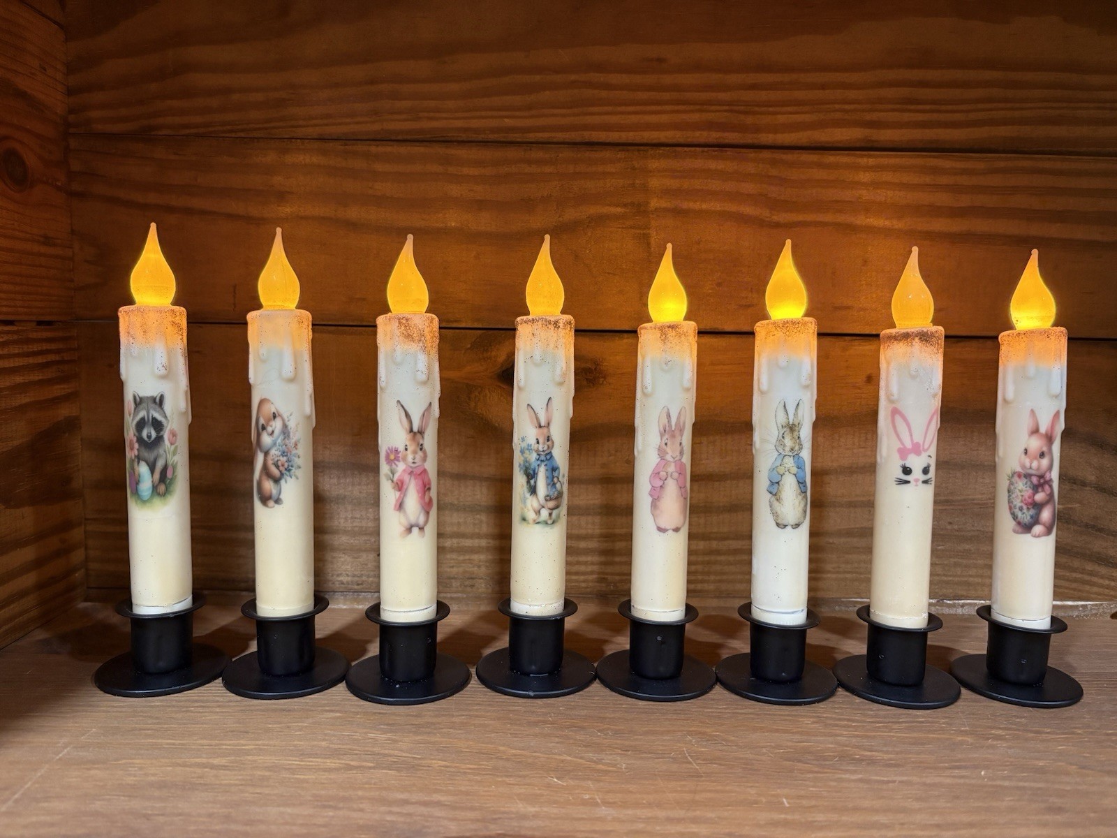 7″ Battery Operated Wax-dipped Imaged Taper Candle ~ 6 Hour LED Timer ~ 100 Imag