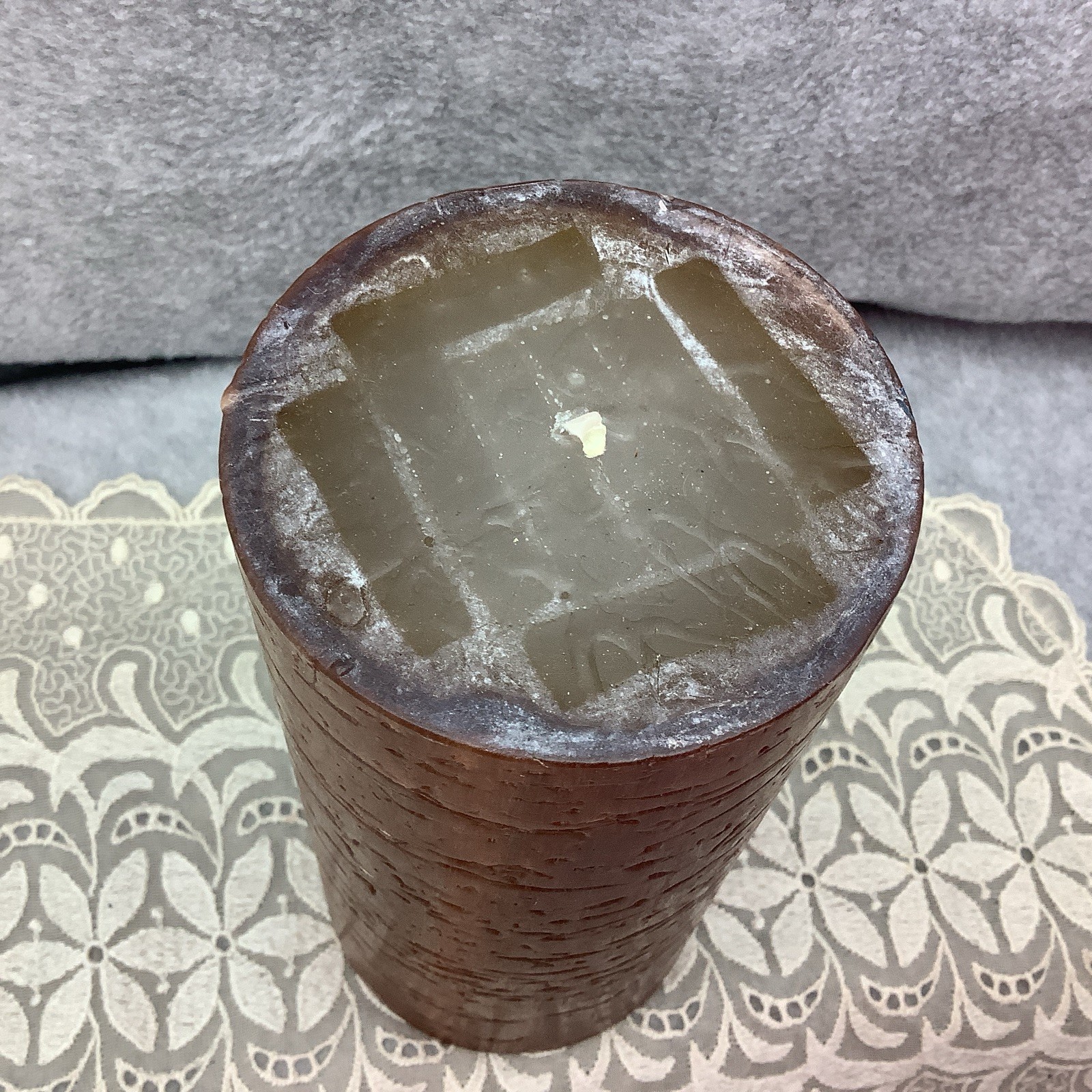 Bullfrog Light Co. Pillar Candles 9”x 3” Tan / Brown Birch Bark Retired Chx, USA