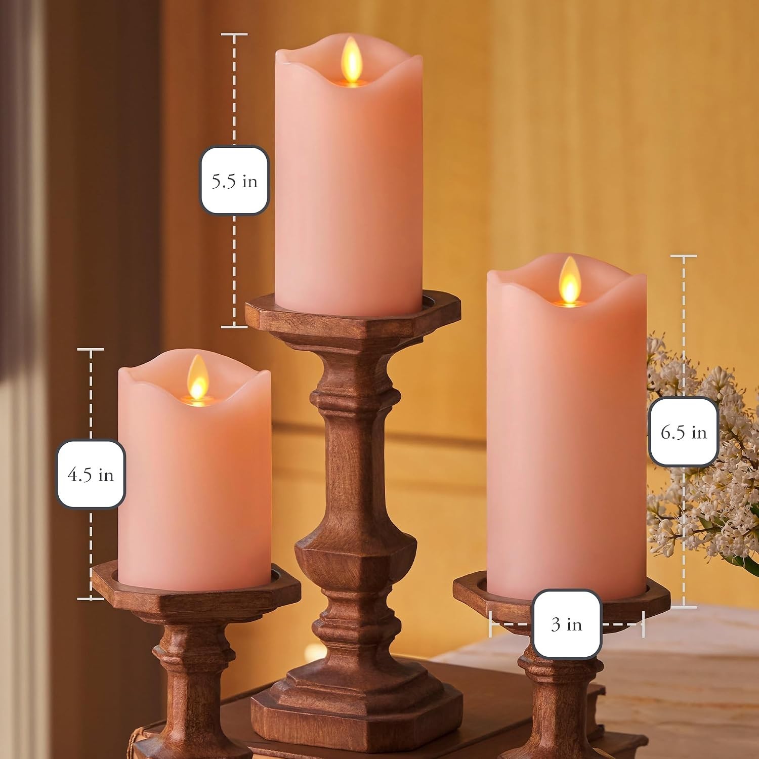 Timeless Pastel Pink Flameless Candles – Energy Efficient & Safe for Homes