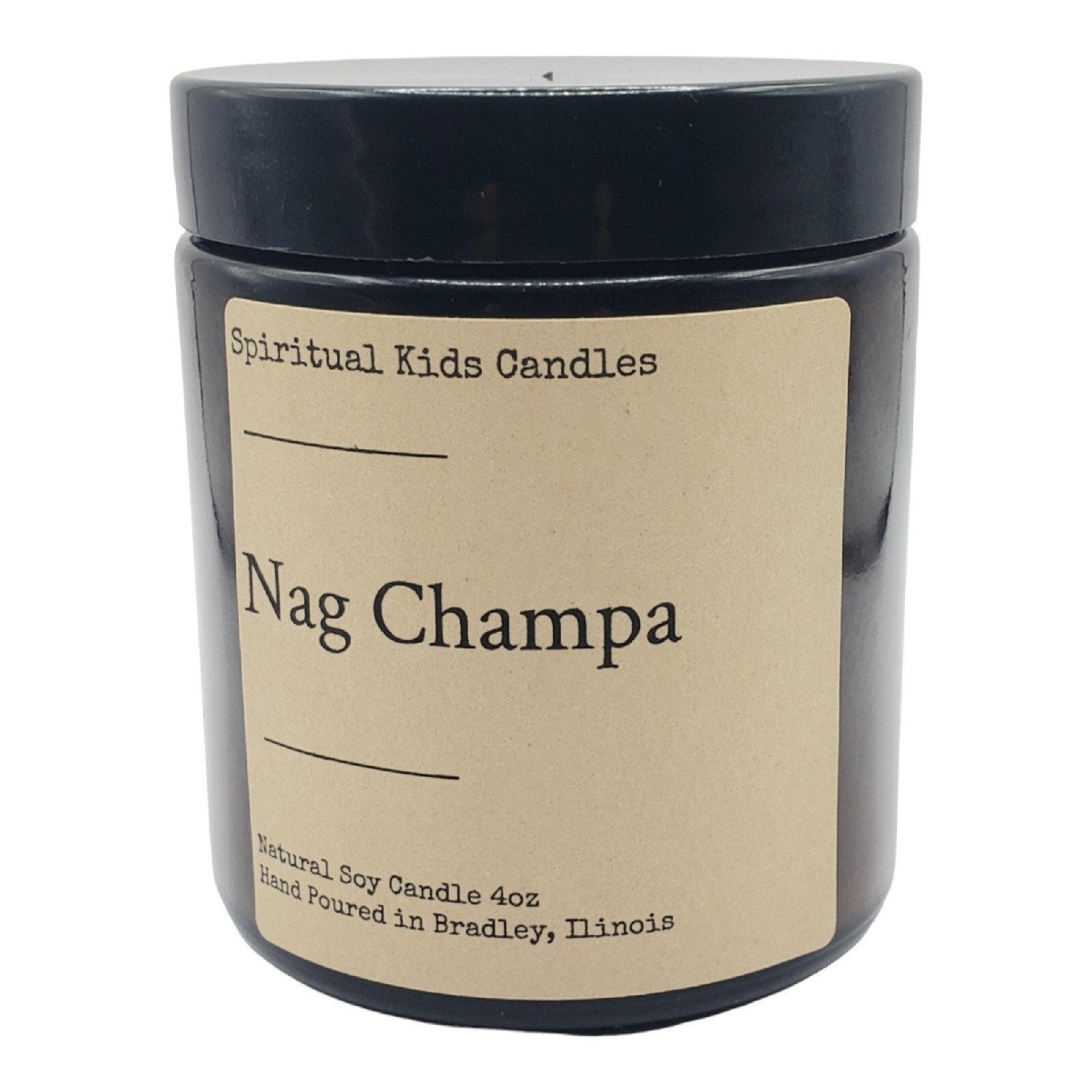 Nag Champa Soy Candle 4oz Glass Jar 20-25 Hour Essential Fragrant Oils