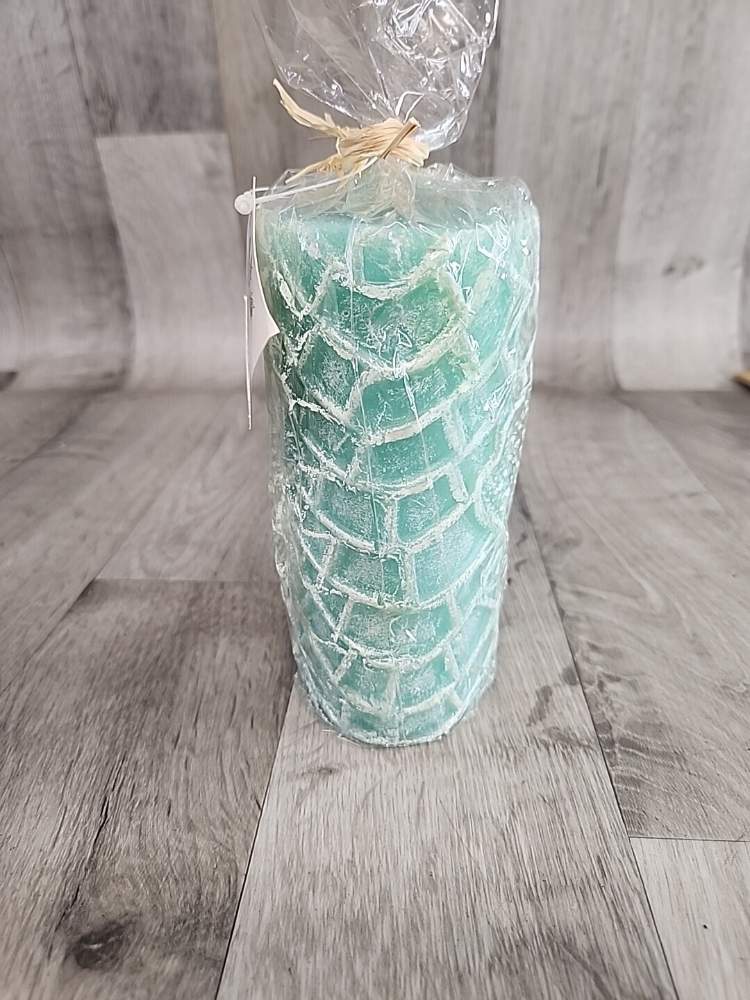 Ocean-Themed Blue Starfish & Shell Pillar Candle 2-wick Tropical Daze 6″