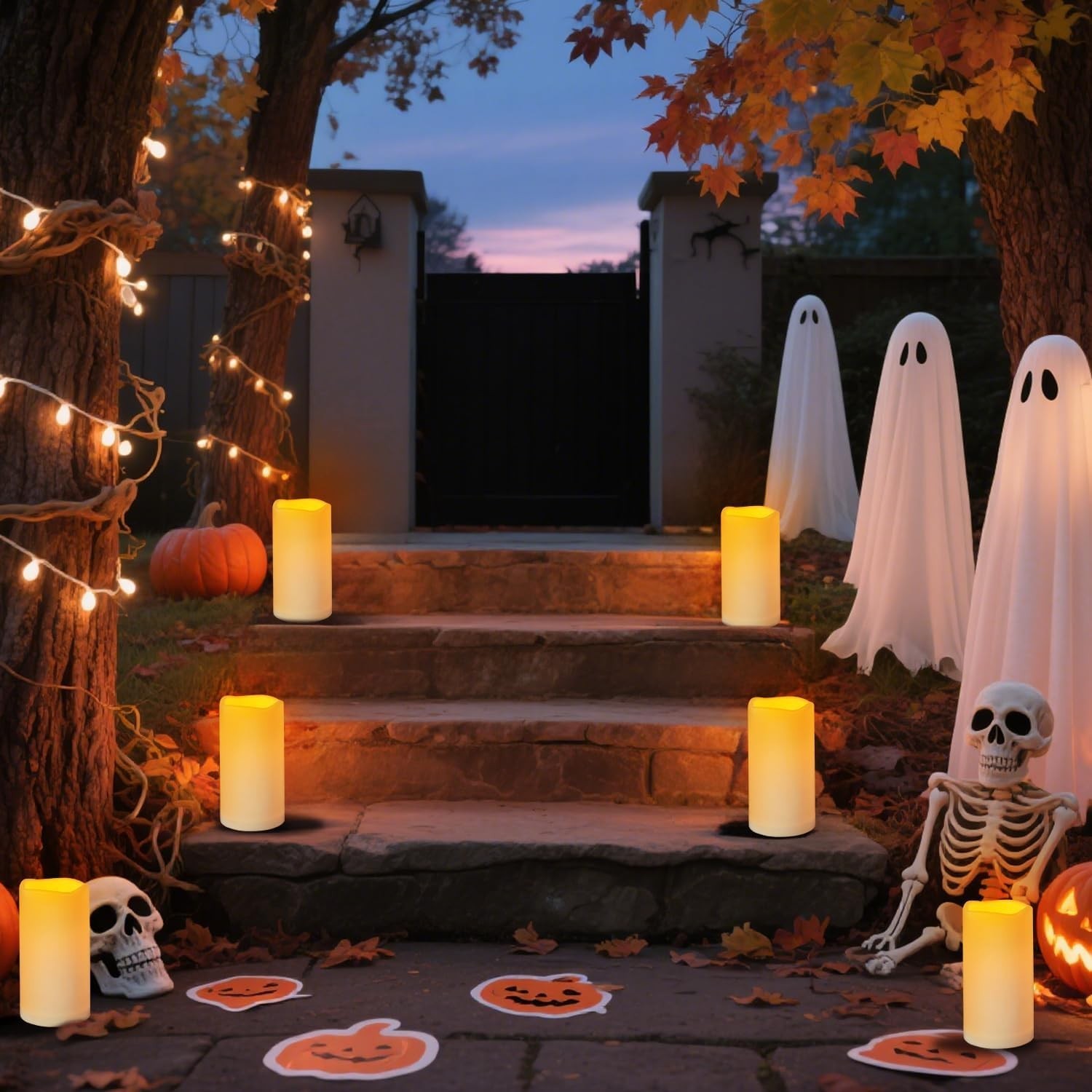 Flameless Candles 4″ 5″ 6″ Outdoor Indoor Pillars Battery Operated Flickering…