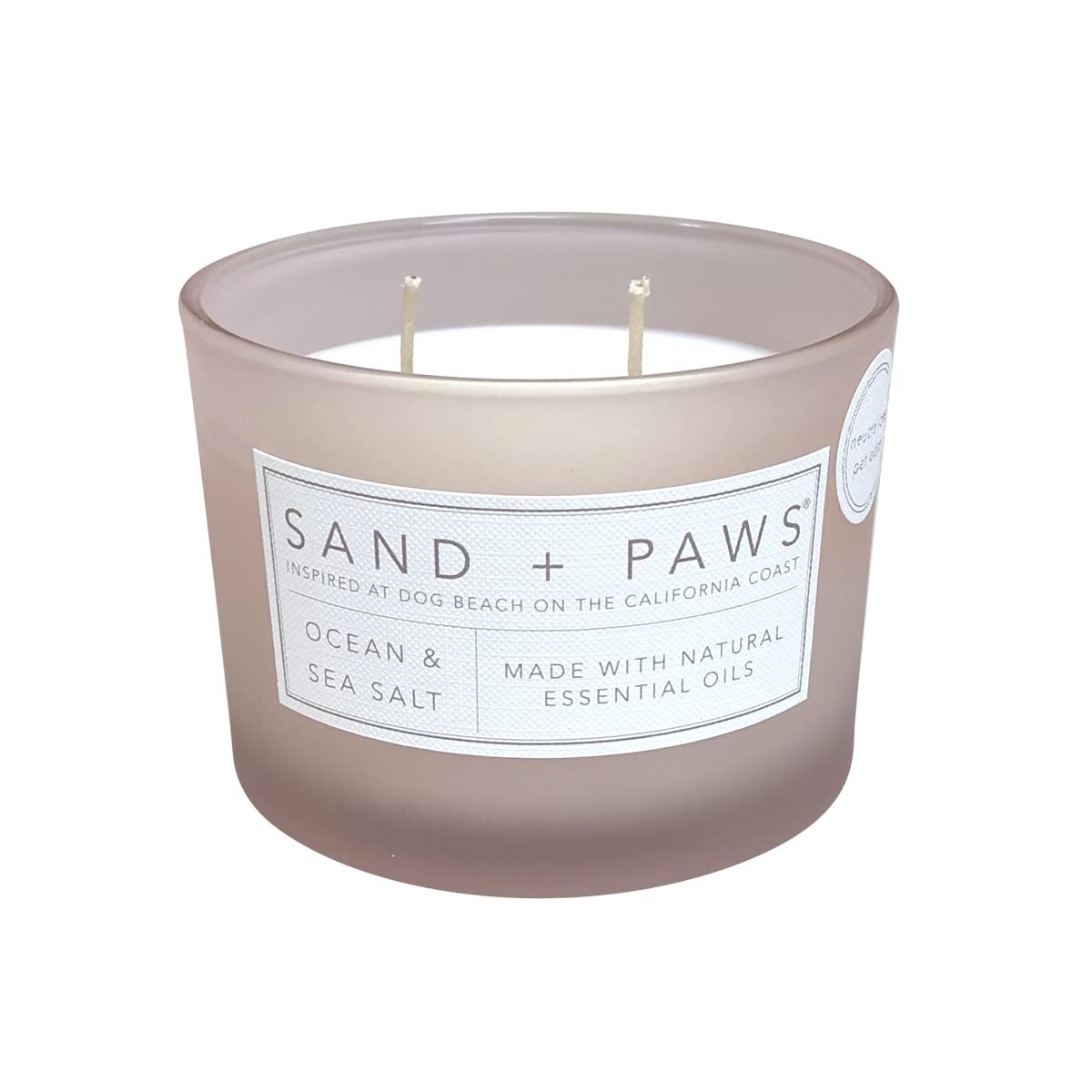 Sand + Paws Scented Candle Ocean Sea Salt Pet Odor Eliminator Jar 12 oz