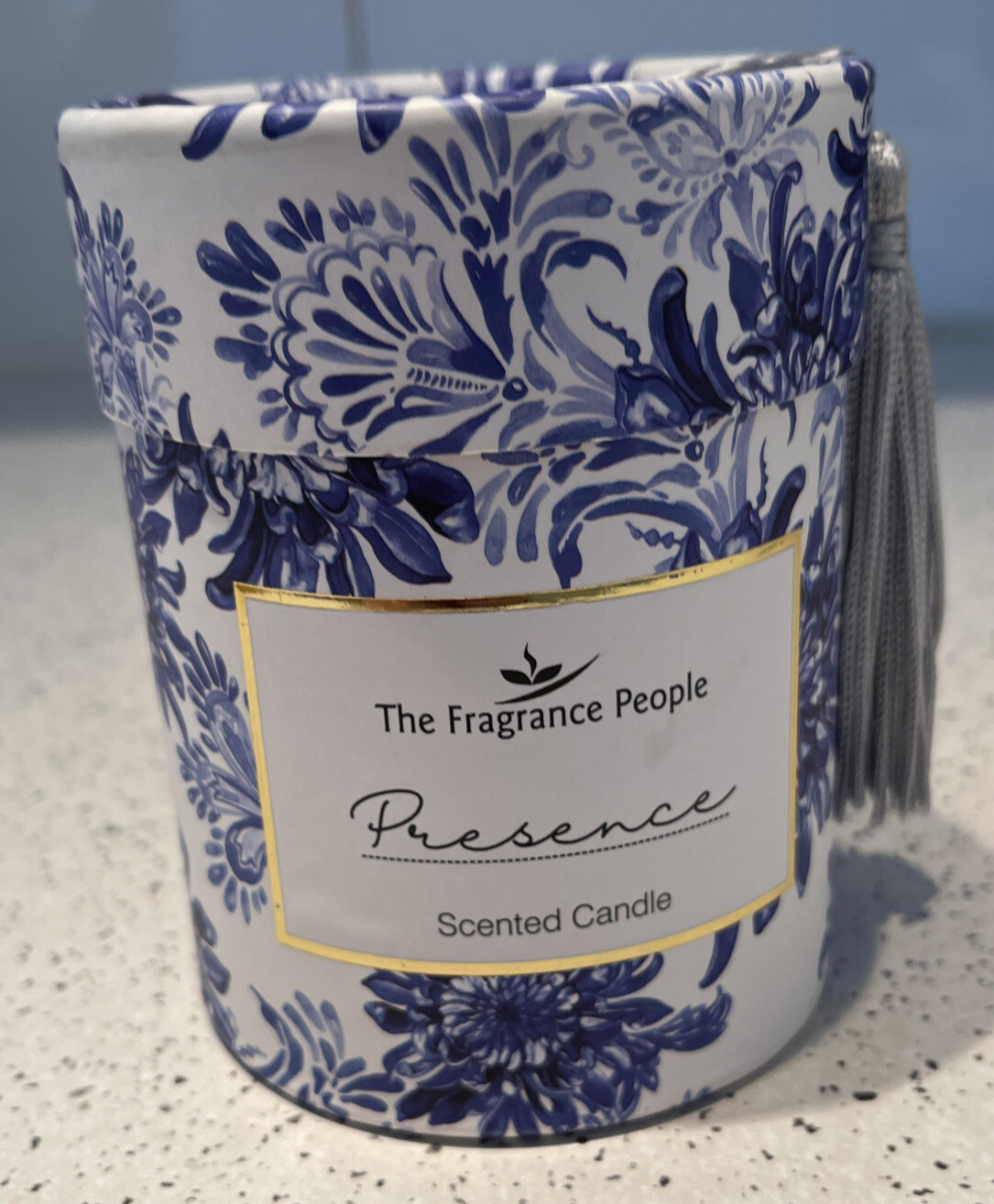 New 11cm Indigo Blue Premium Fragrance Candle With Tassel Made India