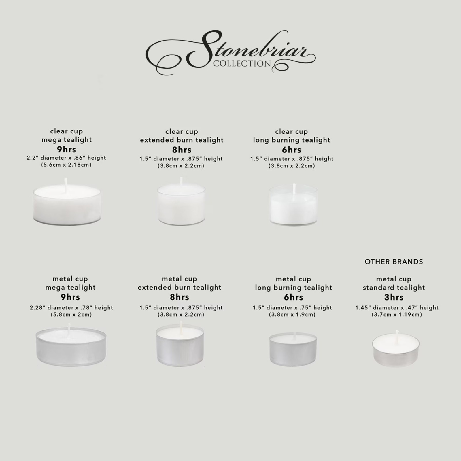 Stonebriar Unscented Tea Light Candles 8 Hour Burn Time 300 Pack White