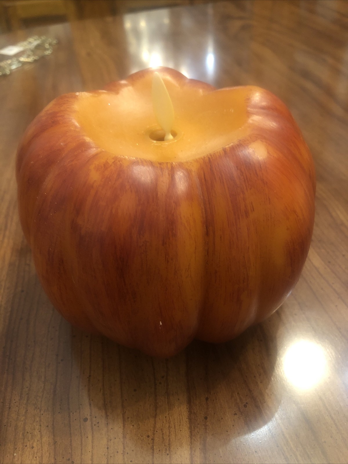 Pottery Barn Premium Flameless Flickering Pumpkin Candle Orange Brand New Rare