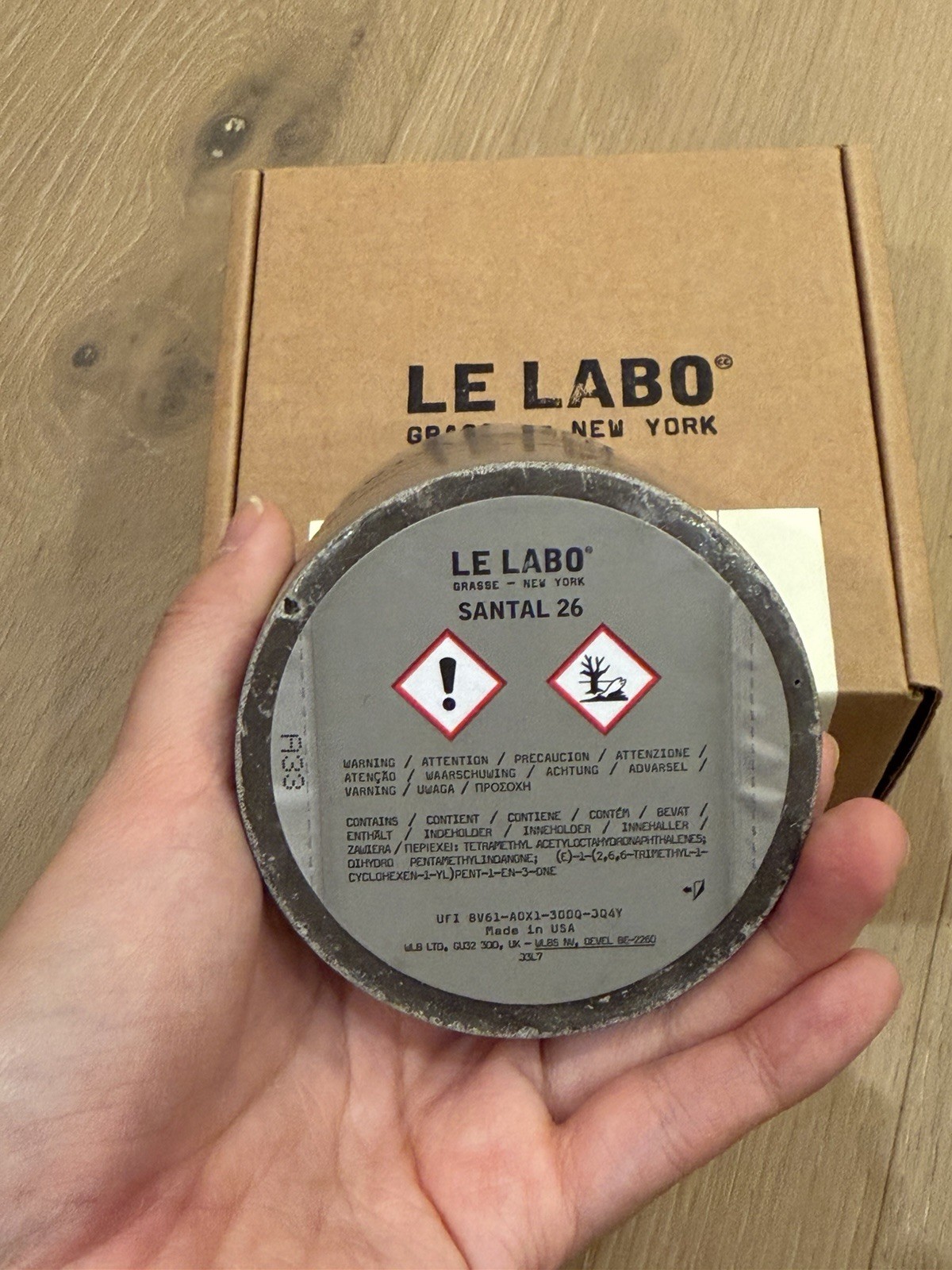 LE LABO Grey Concrete White Wax Santal 26 Scented Candle Mini Votive 4.4oz New