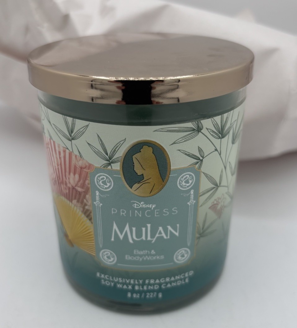 BATH & BODY WORKS Disney Princess Mulan 1-WICK SCENTED CANDLE 8 OZ NEW