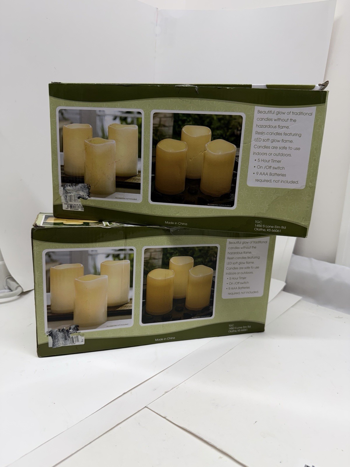 Mission Gallery LED Candles 4×6 Indoor Outdoor 5 Hour Timer 2 Sets 6 Candles