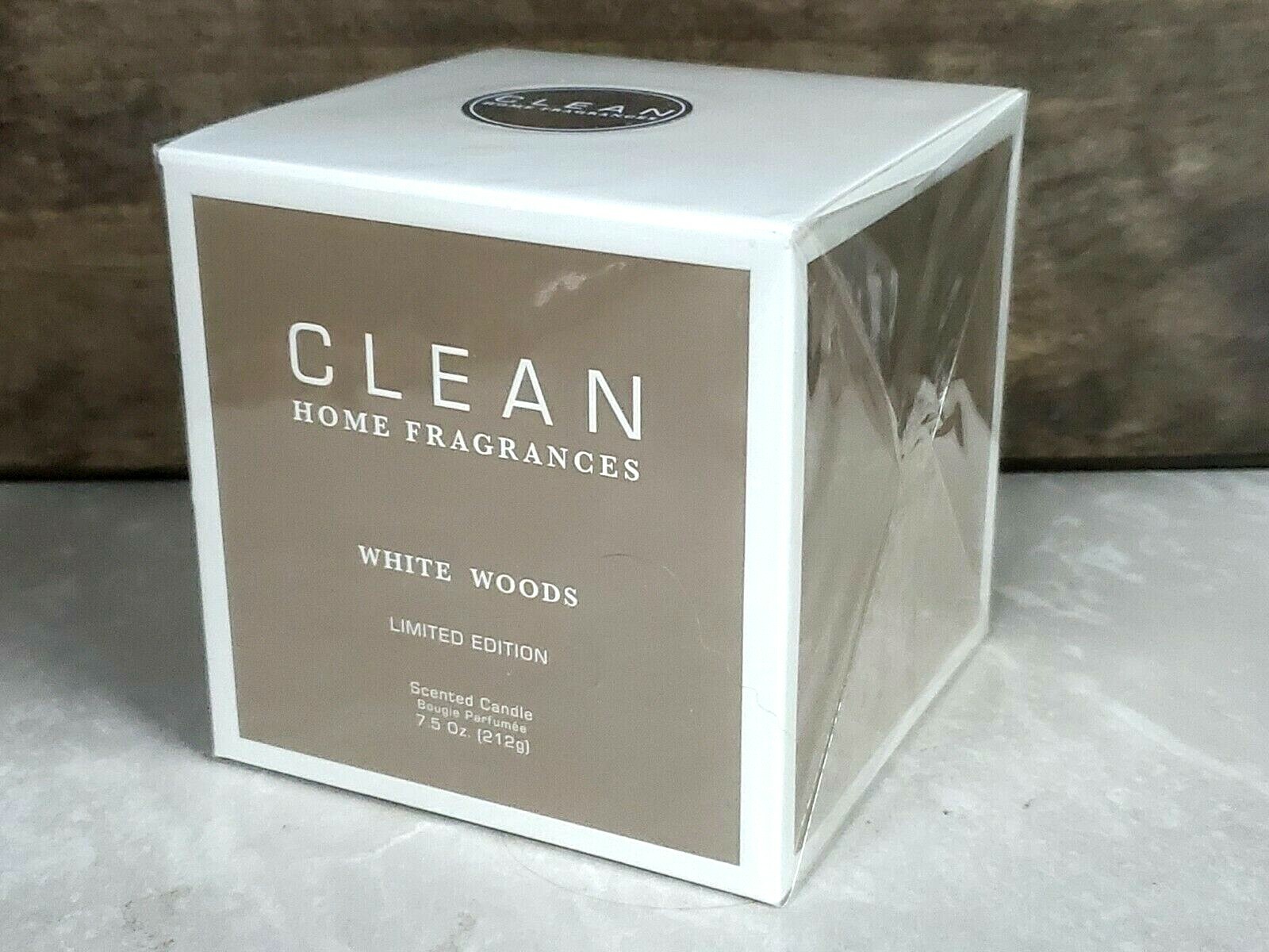CLEAN HOME FRAGRANCES WHITE WOODS LIMITED EDITION SCENTED CANDLE SEALED