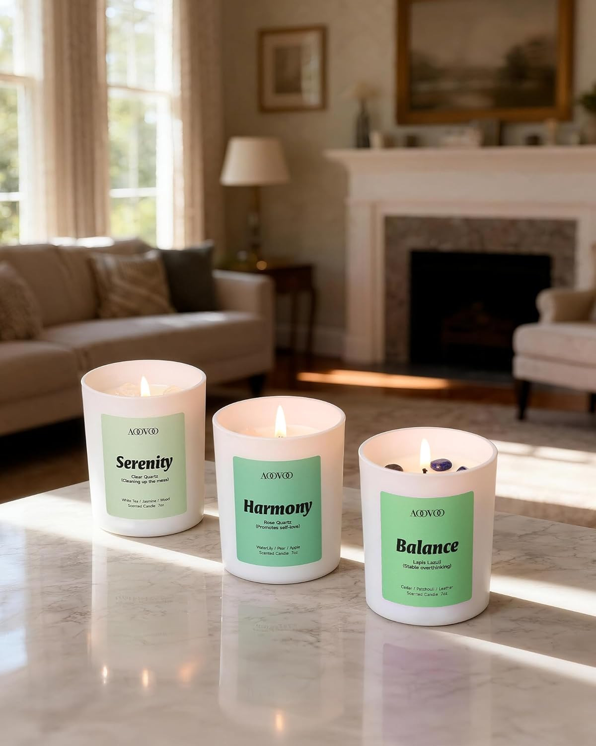 Calm Candles Set for Women – 4 Pack Candles for Home Scented, 28 Oz 200 Hour Bur
