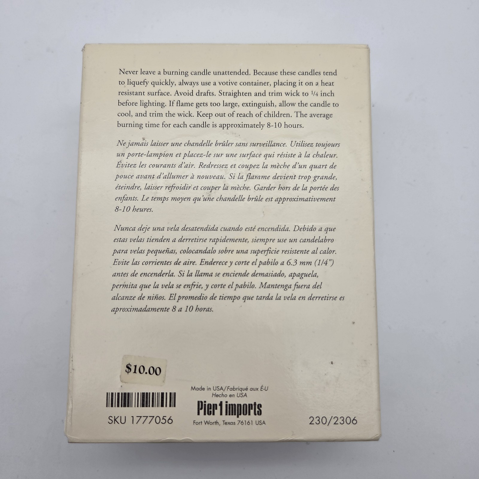 Pier 1 Imports PATCHOULI EMBER Scented Votive Candles Box of 11 Discontinued