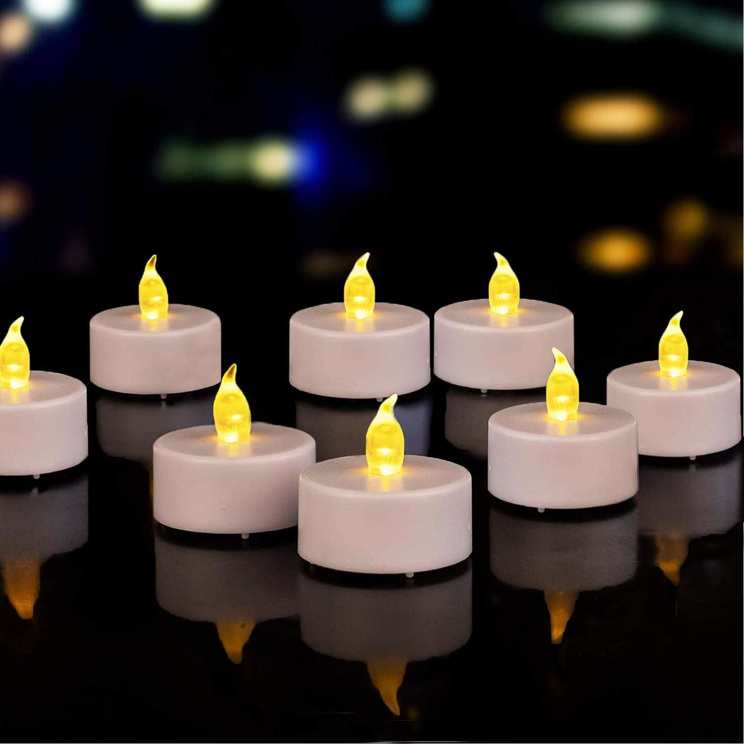 Tappovaly Battery Operated LED Tea Lights:24 Pack 24pack, Warm Yellow