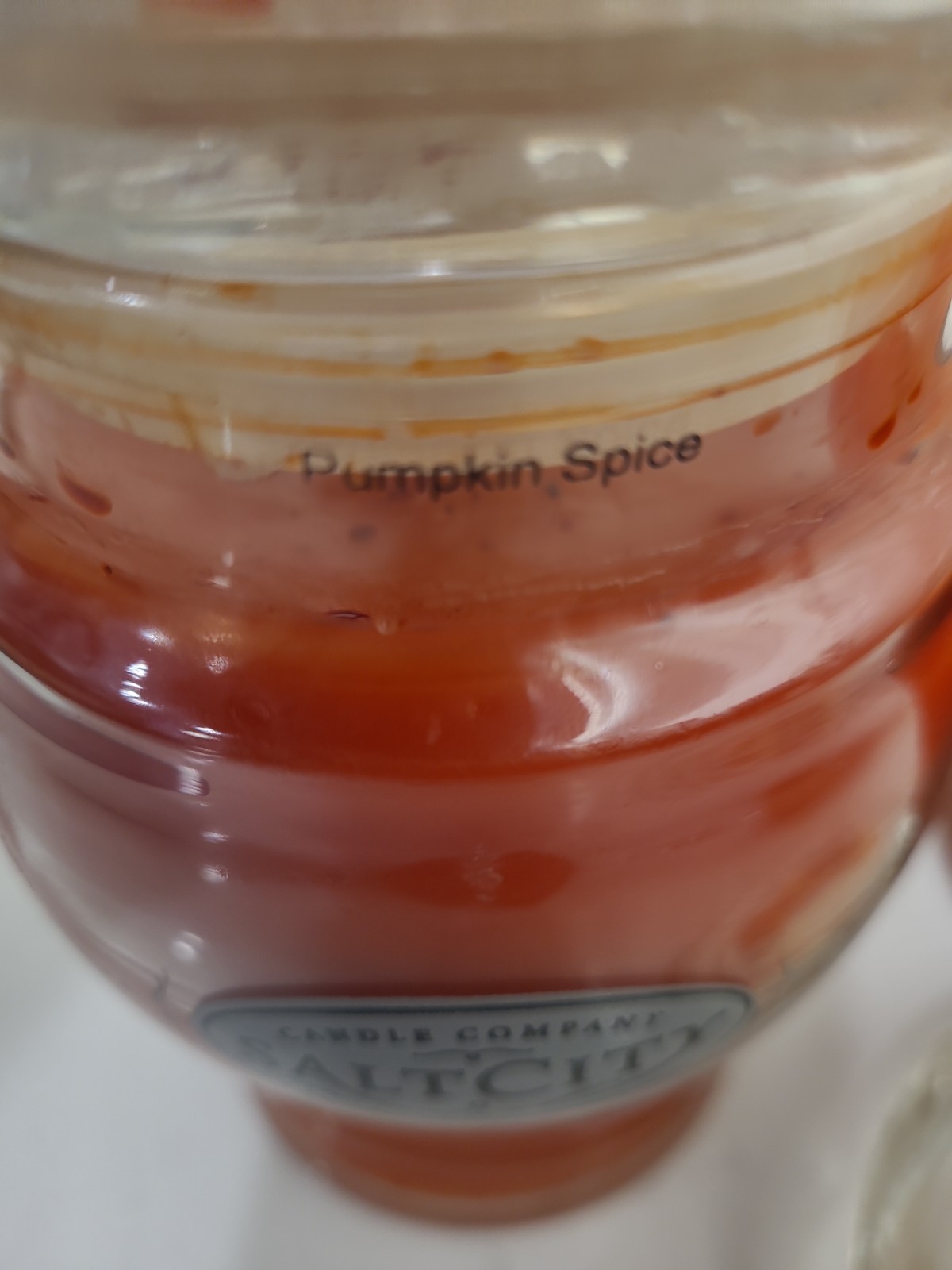 2 Salt City Candle Company Pumpkin Spice 26oz Glass Jars Retired 1 Half (B1-C6)