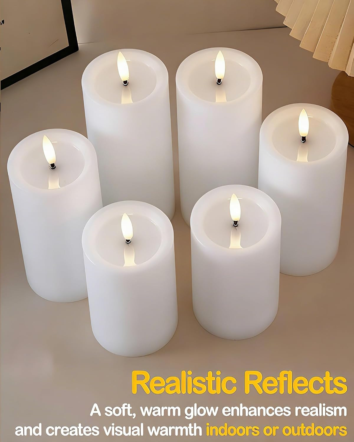 3″X4″ Outdoor Waterproof Flameless Candles with Remote and Timers, LED