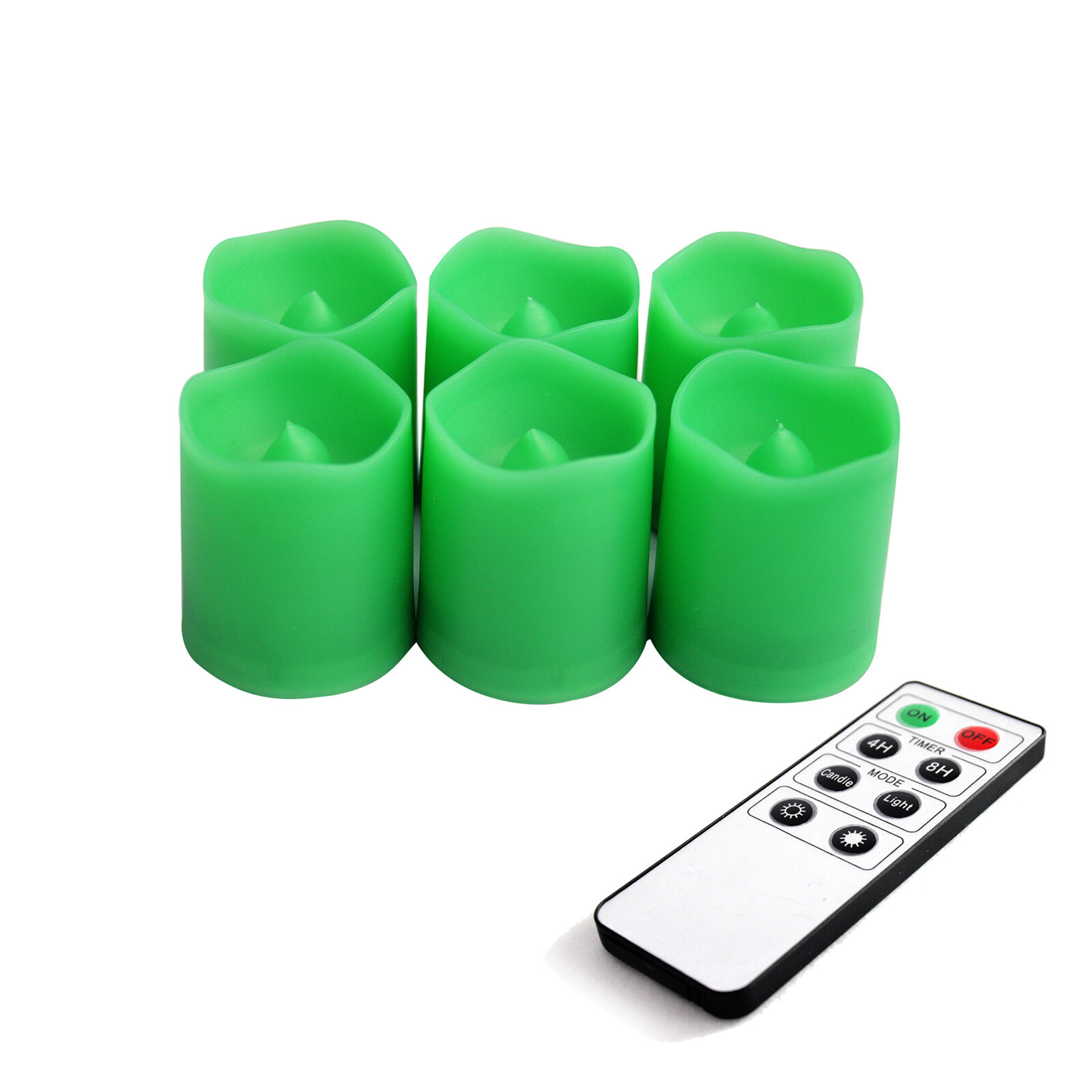 EcoGecko Indoor/Outdoor Remote Controlled Votive Flameless LED Candles, Green