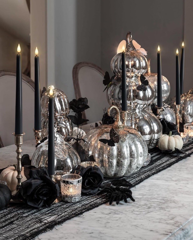 Flameless Taper Candles LED Light Flickering Battery Op Halloween Black Set Of 6