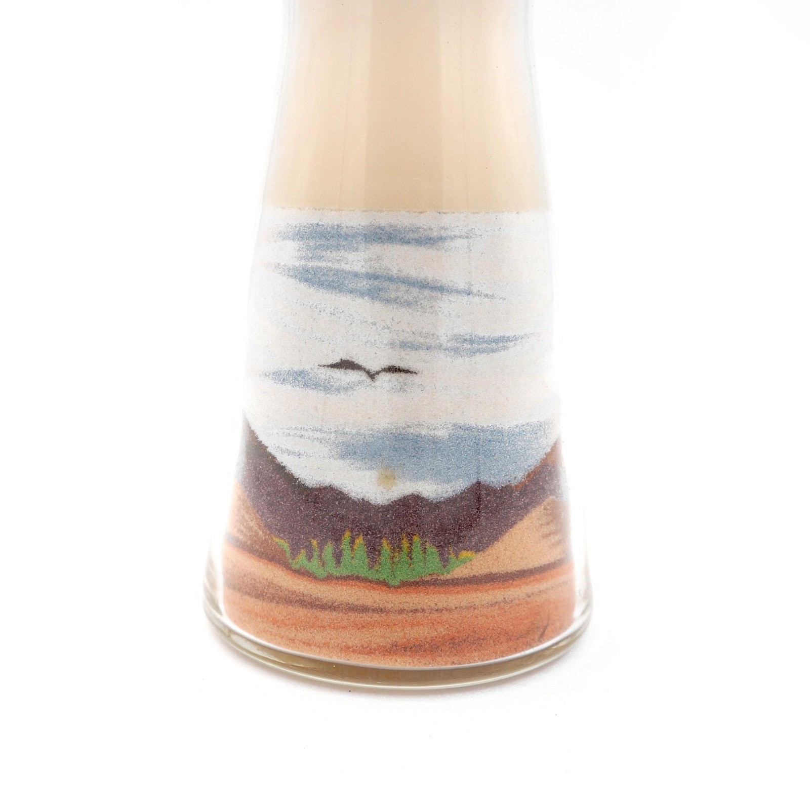 Vtg Colored Sand Art Candle Glass Bottle Brookline Creations Sandpainting Unused